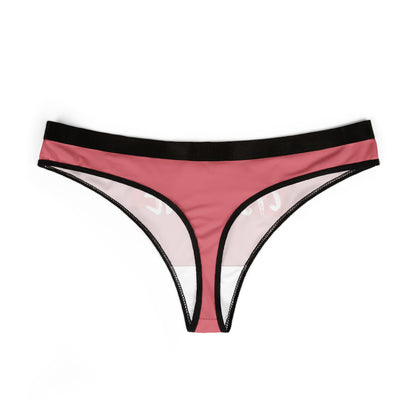 Sophisticated dusty rose thong with a striking black band and playful 'USE ME' graphic, ideal for romantic occasions or personal indulgence.
