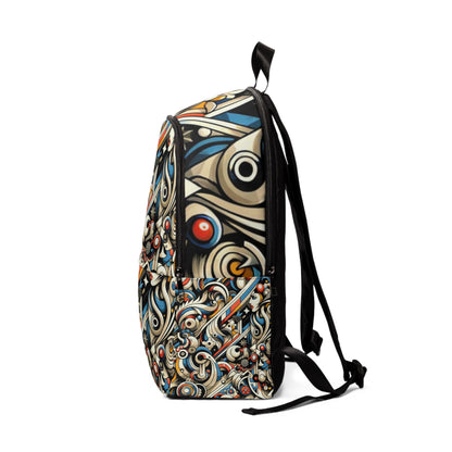 Stunning Dynamic Cartoon Art Backpack by Dazzling Dreams Studio featuring vibrant cartoon characters and modern playful design, showcasing eye-catching artistry.