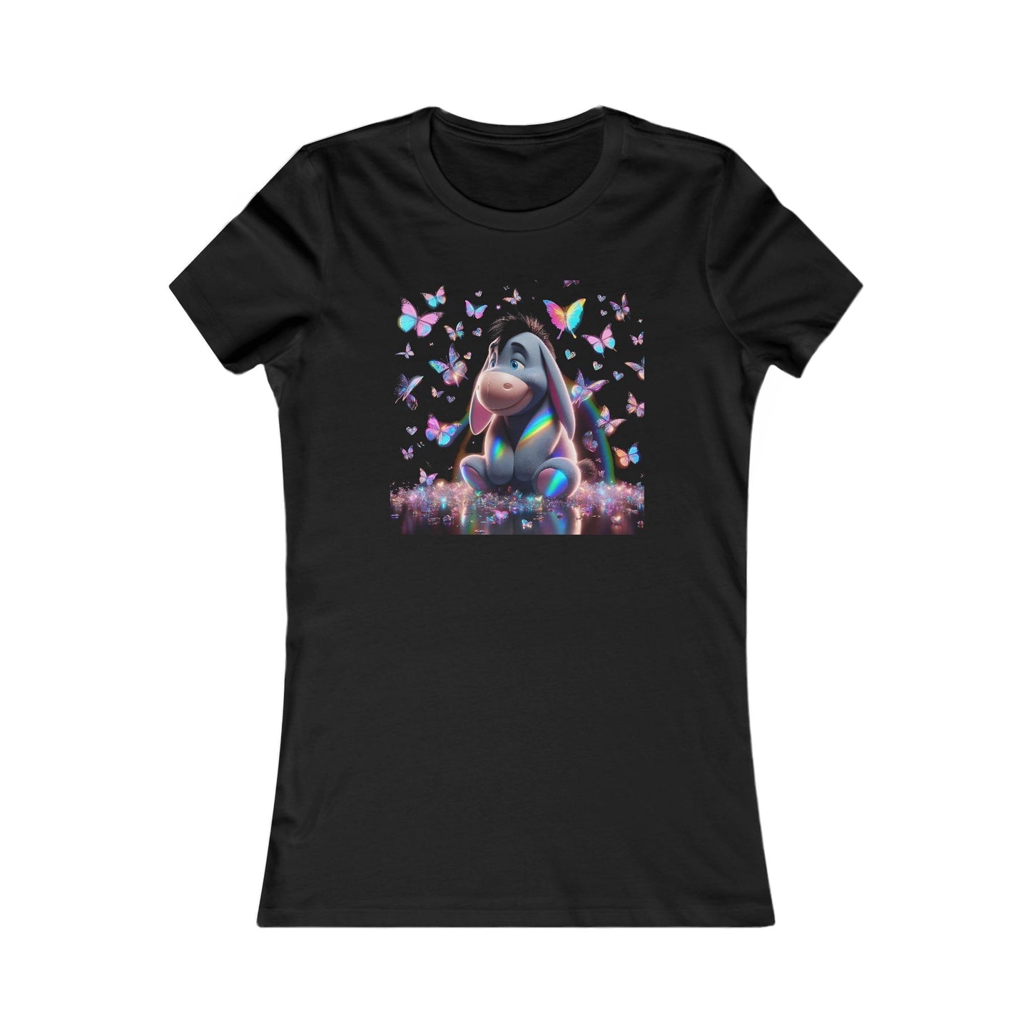 Iridescent Magic Eeyore  Women's  Cotton T Shirt Tee.