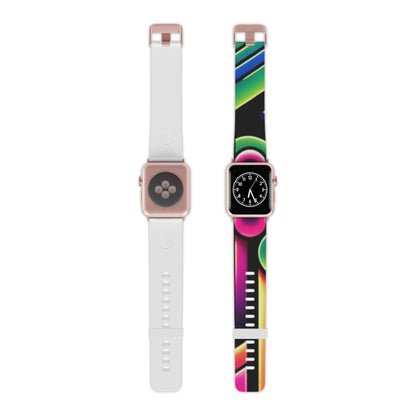 Fashionable individual wearing DesignVista Modern Neon Watch Band by Dazzling Dreams Studio, highlighting its contemporary style and vibrant colours.