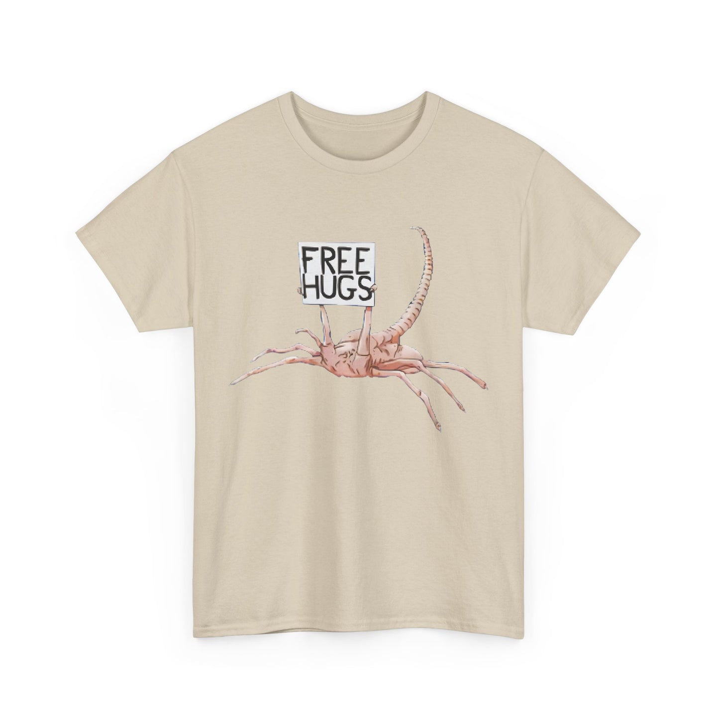 Alien Xenomorph Facehugger Free Hugs  Graphic Unisex Graphic Tee Shirt