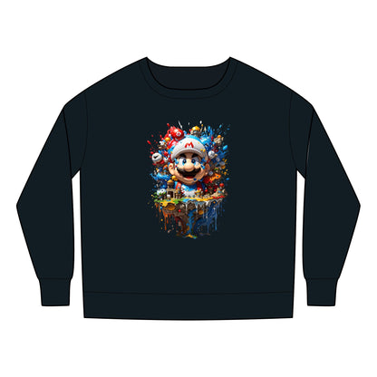 Unisex Kids' Gaming Sweatshirt Ages 2-7 Years - Vibrant Graphic Print featuring a playful character on a dramatic backdrop, perfect for young gaming enthusiasts.