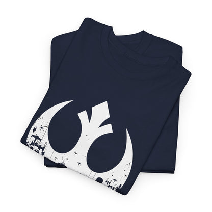 Luxury Star Wars Rebels Graphic T-Shirt in navy cotton, featuring a striking Rebel Alliance symbol, designed for urban unisex style and comfort.
