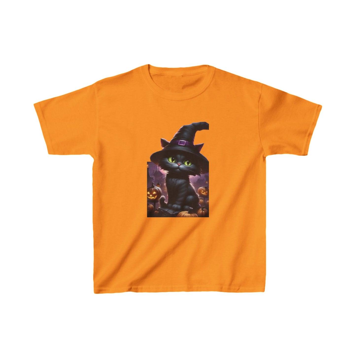 Kids Cute Kitten Halloween T shirt Heavy Cotton Tee 16 colors