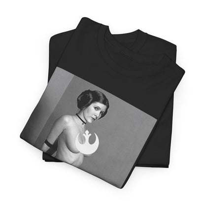 Star Wars Princess Leia graphic t-shirt, featuring a vintage-inspired design with a bold portrait, embodying feminism and empowerment.