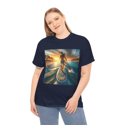 High-quality fabric of the Luxury Paddle Board T-Shirt from Dazzling Dreams Studio, ideal for outdoor activities and expressing a love for nature.