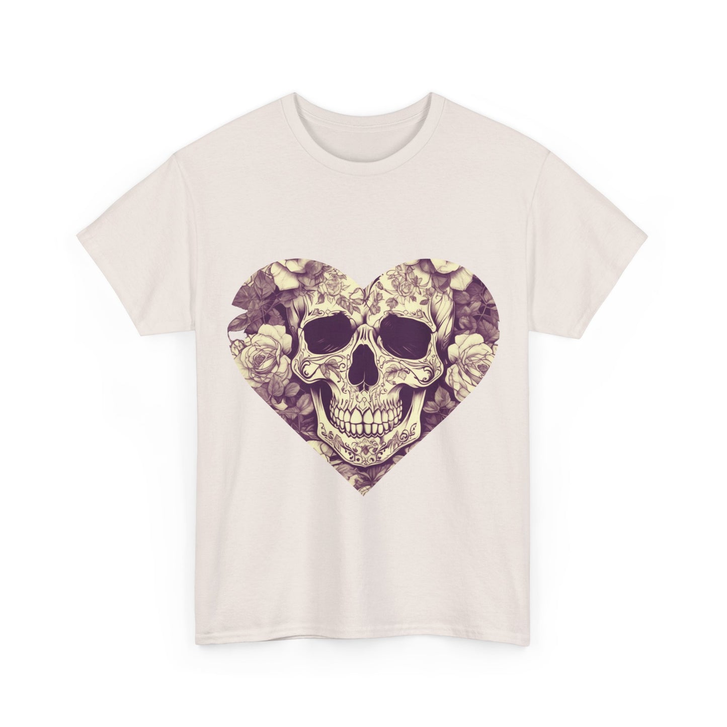 Skulls and Roses Cotton Tee, Unisex Graphic Shirt, 7 color choice