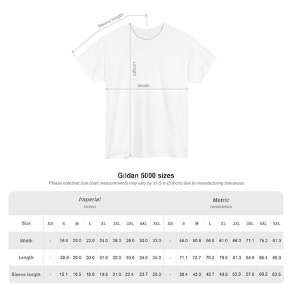 Detailed size chart for Gildan 5000 T-shirts, available for Epic 1 Piece Adventure Men's T-Shirt, providing essential measurements for a perfect fit, tailored for luxury enthusiasts.