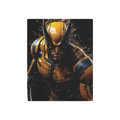 Wolverine Metal Art Poster - Premium Matte Aluminium Decor featuring an intense wolverine design, perfect for sophisticated wall art in any room.