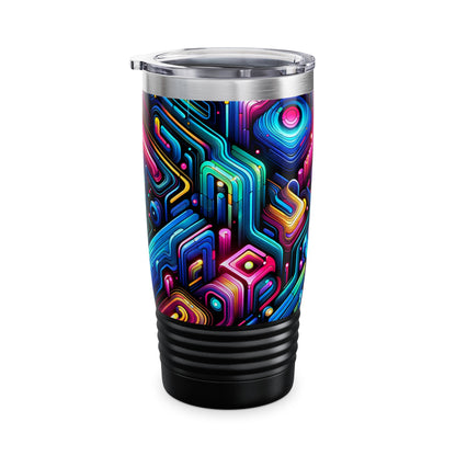 20Oz Neon Brilliance Tumbler by Dazzling Dreams Studio showcasing its eye-catching glossy finish and double-wall stainless steel design.