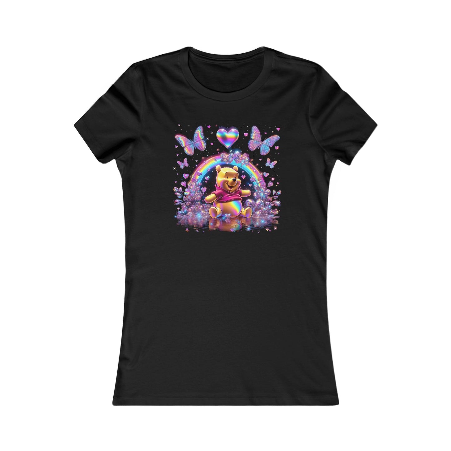 Vibrant Winnie the Pooh Women's  Cotton T Shirt Tee.