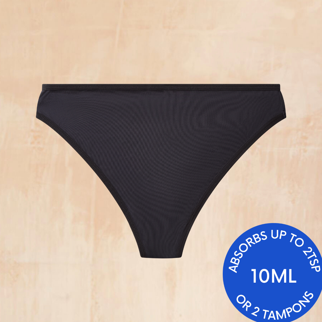 Luxurious view of the Gracie Leakproof Thong with advanced leakproof technology, designed for light periods and bladder leaks, suitable for active lifestyles.