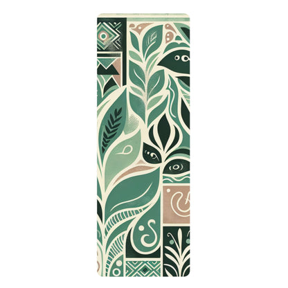 Thea Sinclair Premium Yoga Mat by Dazzling Dreams Studio featuring a stylish pastel green block print with organic shapes for an elegant yoga experience.