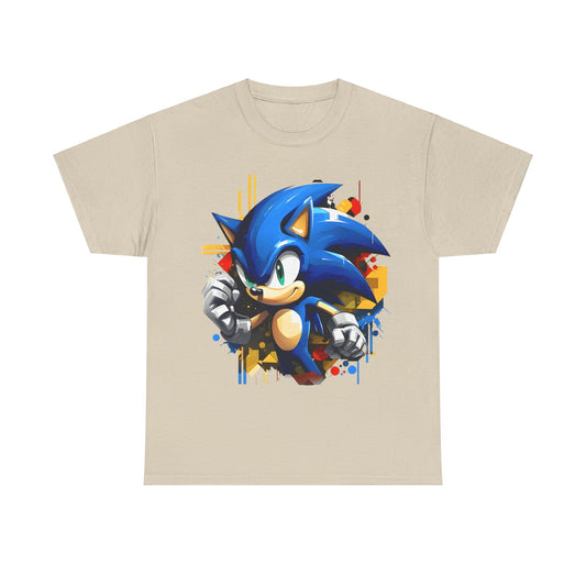 Sonic The Hedgehog Unisex Graphic Tee - Exquisite design showcasing Sonic in motion against a neutral backdrop, embodying style and the spirit of adventure.