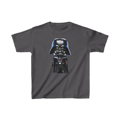 Luxury Kids Cute Darth Vader T-shirt in heavy cotton, displayed in a sophisticated charcoal colour, designed for young Star Wars enthusiasts.