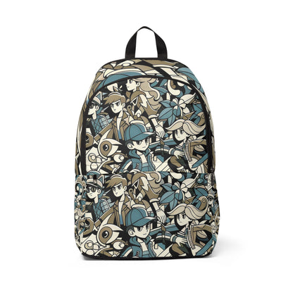 Stylish Cartoon Character Backpack by Dazzling Dreams Studio featuring a modern comic-style design with playful cartoon characters, showcasing vibrant colours and practical features perfect for both fashion and functionality.
