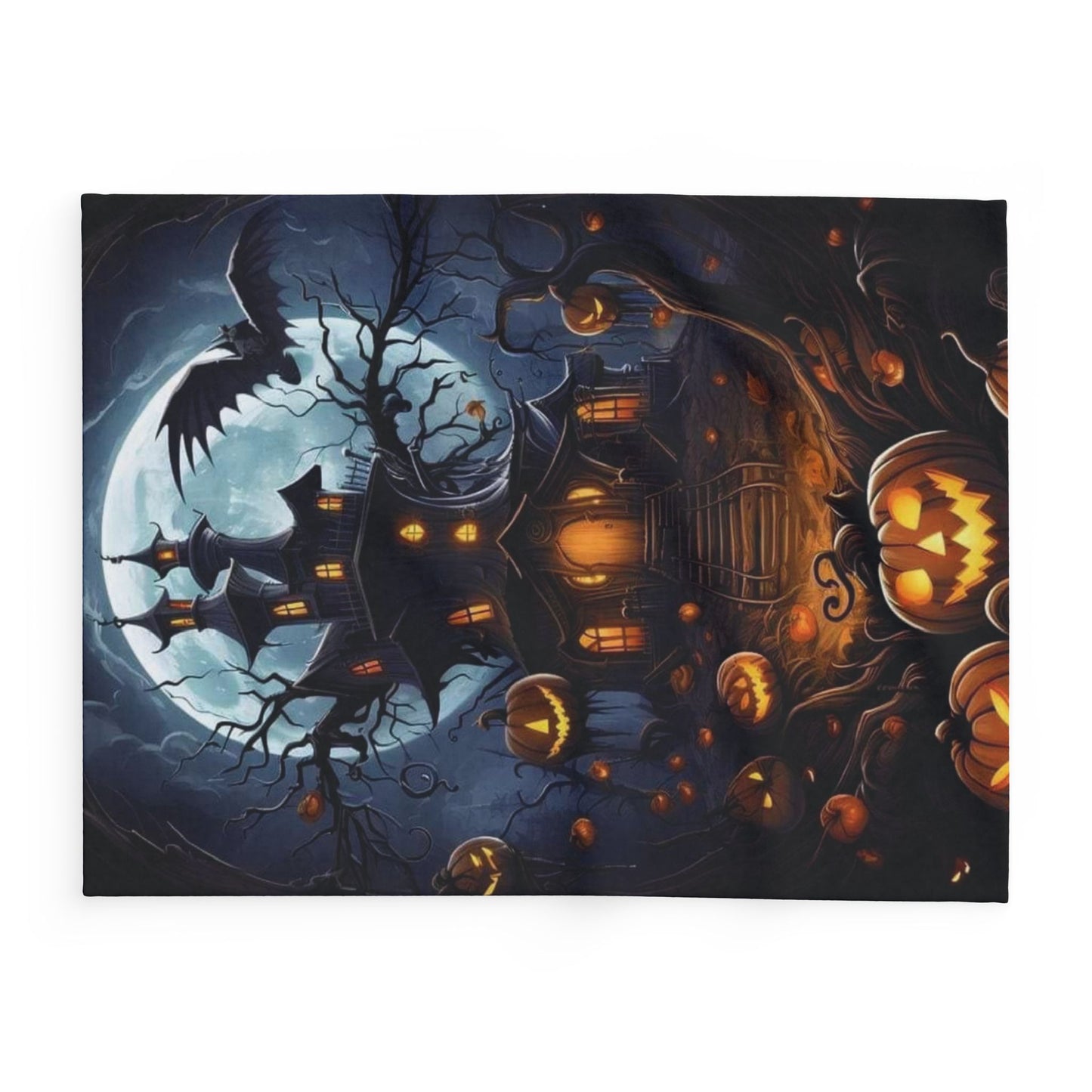 Decorative and Warm Halloween Spooky Arctic Fleece Blanket 3 Sizes