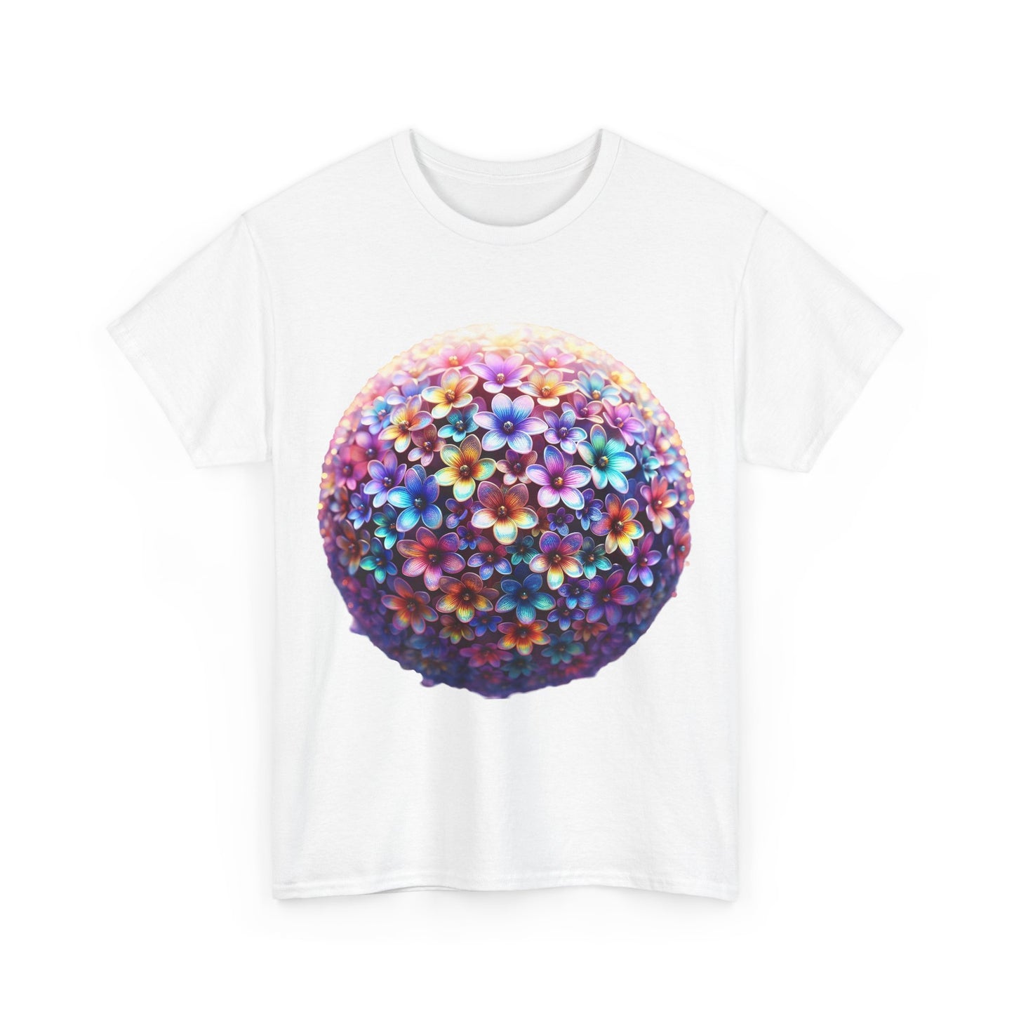 Iridescent Floral Sphere  Unisex Cotton Tee Graphic T Shirt