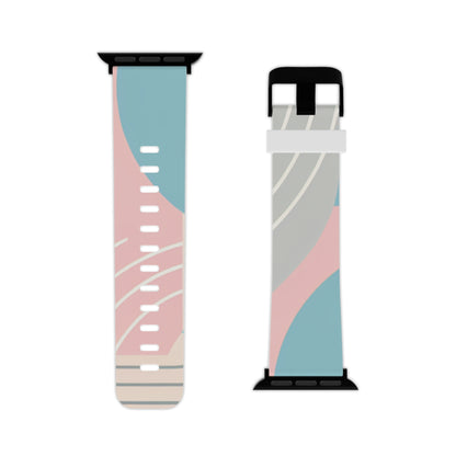 Dazzling Dreams Studio luxury Pastel Elegance watch strap featuring a unique interlace design of geometric shapes and soft pastel gradients.