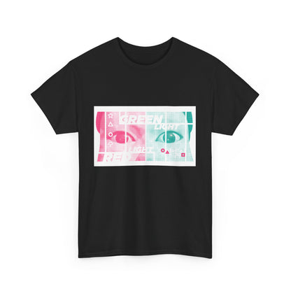 Elegant Squid Game Unisex Men's Women's Graphic Cotton Funny T-shirt Tee showcasing bold colors with 'Green Light Red Light' design, perfect for making a fashion statement.