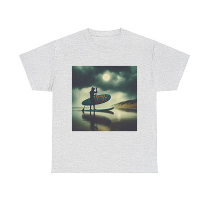 Close-up of the comfortable fabric of Delightfull Paddle Board T-Shirt by Dazzling Dreams Studio, ideal for water sports and casual outings.