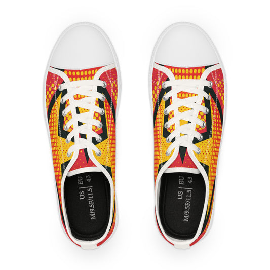 Top view of the Copy of Zel da Thunderstrike - Men's Lowtop Sneakers featuring striking Pop Art visuals and a chic design, ideal for elevating your footwear style.