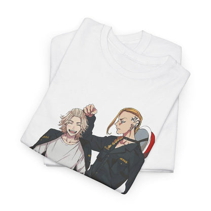 Soft and stylish folded Tokyo Revengers anime men's t-shirt, featuring unique character illustration, perfect for gifting or personal enjoyment.