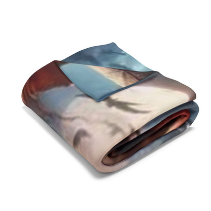 Elegant Decorative and Warm Halloween Spooky Arctic Fleece Blanket folded, showcasing its soft texture and versatile design, ideal for autumnal cozy moments.