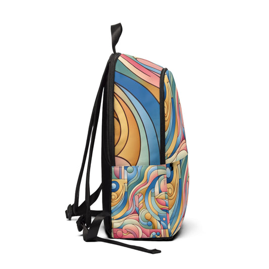 Elegant Modern Pastel Geometric Backpack by Dazzling Dreams Studio showcasing its stylish design and soft pastel hues.