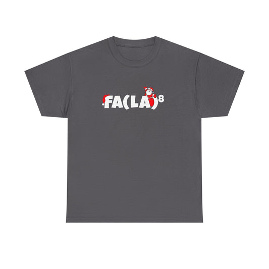 Fa La La La La Christmas Graphic T-Shirt in dark grey, crafted from premium cotton, featuring a festive graphic design perfect for urban style enthusiasts.