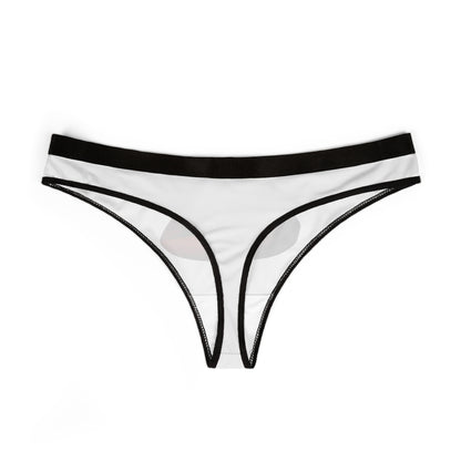 Elegant women's thong underwear with a sleek black waistband, designed for playful intimacy and charm, perfect for romantic occasions.