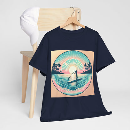Dazzling Dreams Studio's Delightfull Paddle Board T-Shirt worn casually, exemplifying stylish aquatic apparel for paddleboarding enthusiasts.