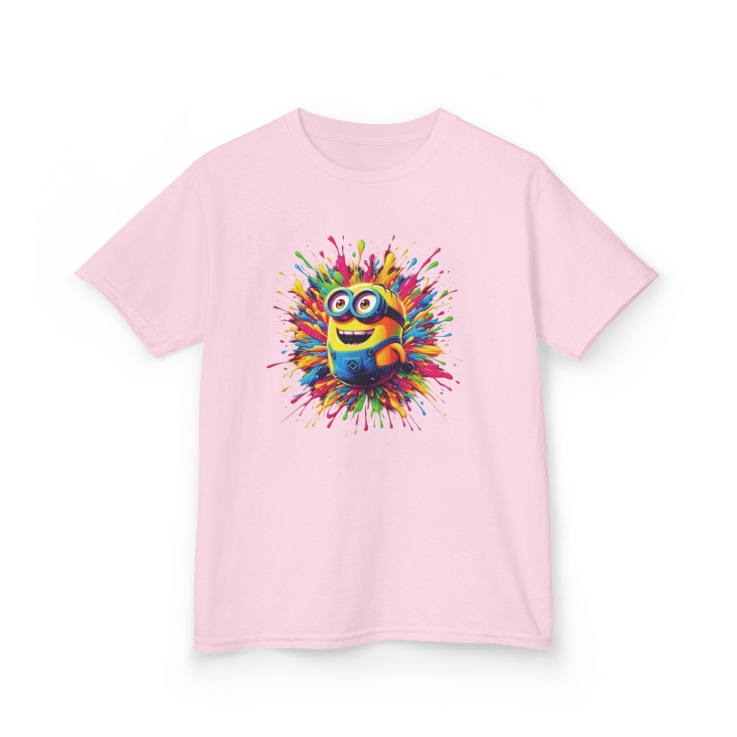 Kids Minion Paint Splash T Shirt Bright Color Illustration Childs Boys Girls