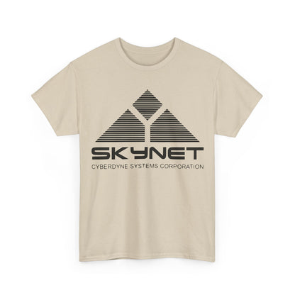 Skynet Cyberdyne Systems - Terminator Retro Logo Graphic Tee Unisex in beige displaying a classy graphic print inspired by iconic sci-fi elements.