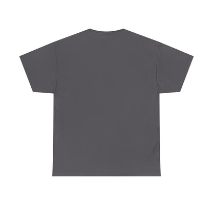 Sophisticated unisex graphic tee with a smooth gray finish displayed from the back, embodying a modern aesthetic.