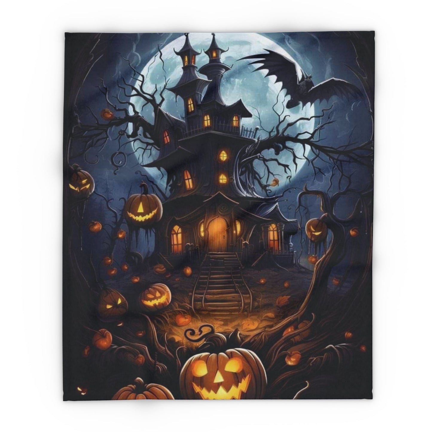 Decorative and Warm Halloween Spooky Arctic Fleece Blanket 3 Sizes