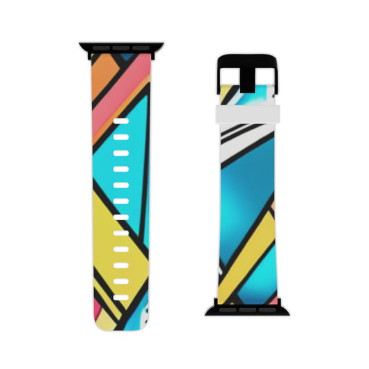 Luxury DesignVibe Apple Watch Band in black, showcasing striking geometric patterns with a stylish finish, perfect for a sophisticated accessory look.