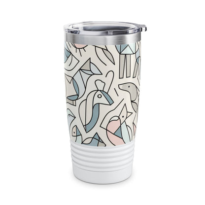 Close-up of the Pastel Power Palette 20oz tumbler by Dazzling Dreams Studio, highlighting premium finish and spill-resistant lid.