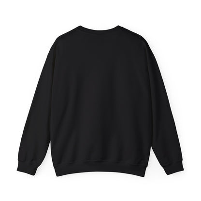 Elegant back view of the Computer Game Character Unisex Crewneck Sweatshirt in classic black, showcasing its unisex design and versatile style.
