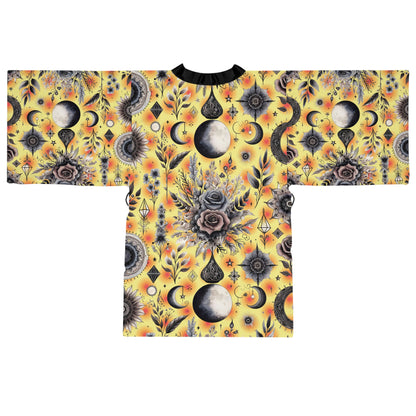 Floral Kimono Robe for Women, featuring a beautiful floral design on a luxurious fabric, perfect for both spa days and elegant gatherings.