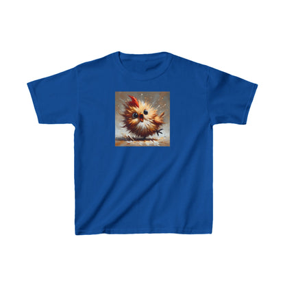 Child's Unisex Cartoon Bird Graphic Cotton Tee in luxurious royal blue, featuring a whimsical bird design that sparks creativity and imagination.