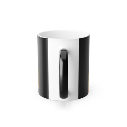 Discworld Reaper Man Colour Morphing Mug showcasing its elegant design, focusing on the stylish black and white contrast, perfect for any discerning collector.