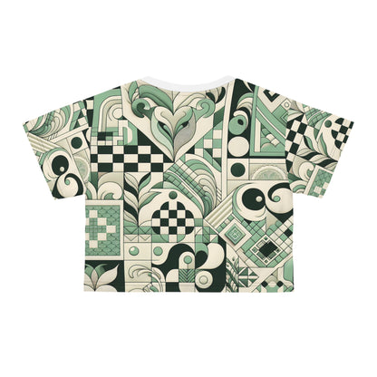 Lifestyle image of the Vivienne Lacroix Pastel Green Crop Top by Dazzling Dreams Studio, paired with trendy accessories for a chic outfit.