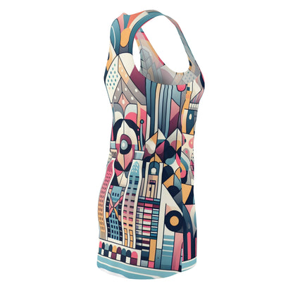 Elegant outdoor setting featuring the Sebastian Belleau Barcelona Racerback Dress, illustrating its versatility as a day-to-night fashion statement.