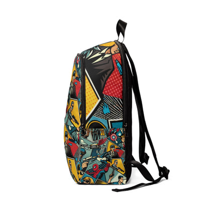 Detailed view of the dynamic patterns on the Vibrant Pop Art Chic Backpack, designed by Dazzling Dreams Studio, embodying modern artistry and unique style.