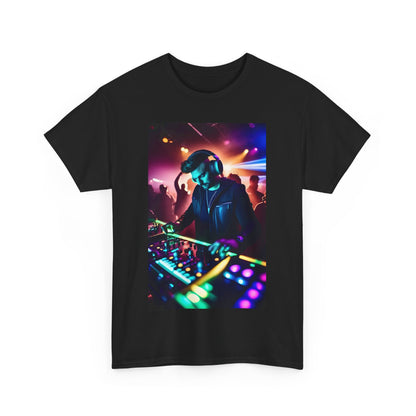 Street Monster Graphic T-Shirt displayed with vibrant DJ graphic, highlighting contemporary urban style, crafted from luxurious cotton.