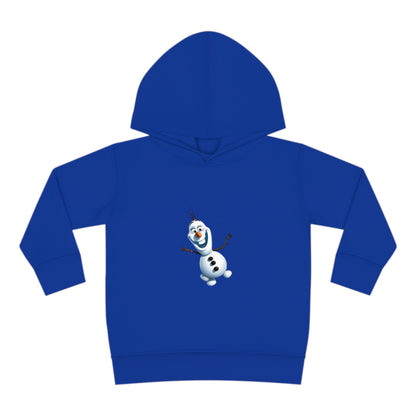 Girls Olaf Frozen Hoodie in vibrant blue fleece, showcasing the beloved Olaf character from Frozen, ideal for children aged 2-5 years.