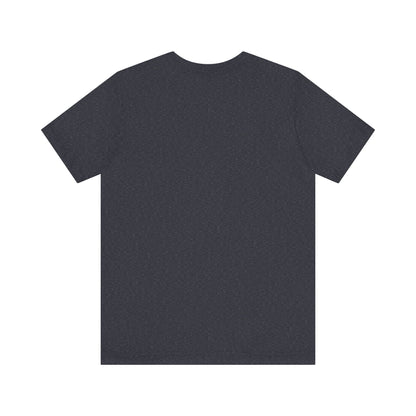 Back view of a sophisticated dark-hued Sabrina Carpenter Inspired Unisex Short Sleeve Tee, ideal for casual or stylish occasions.