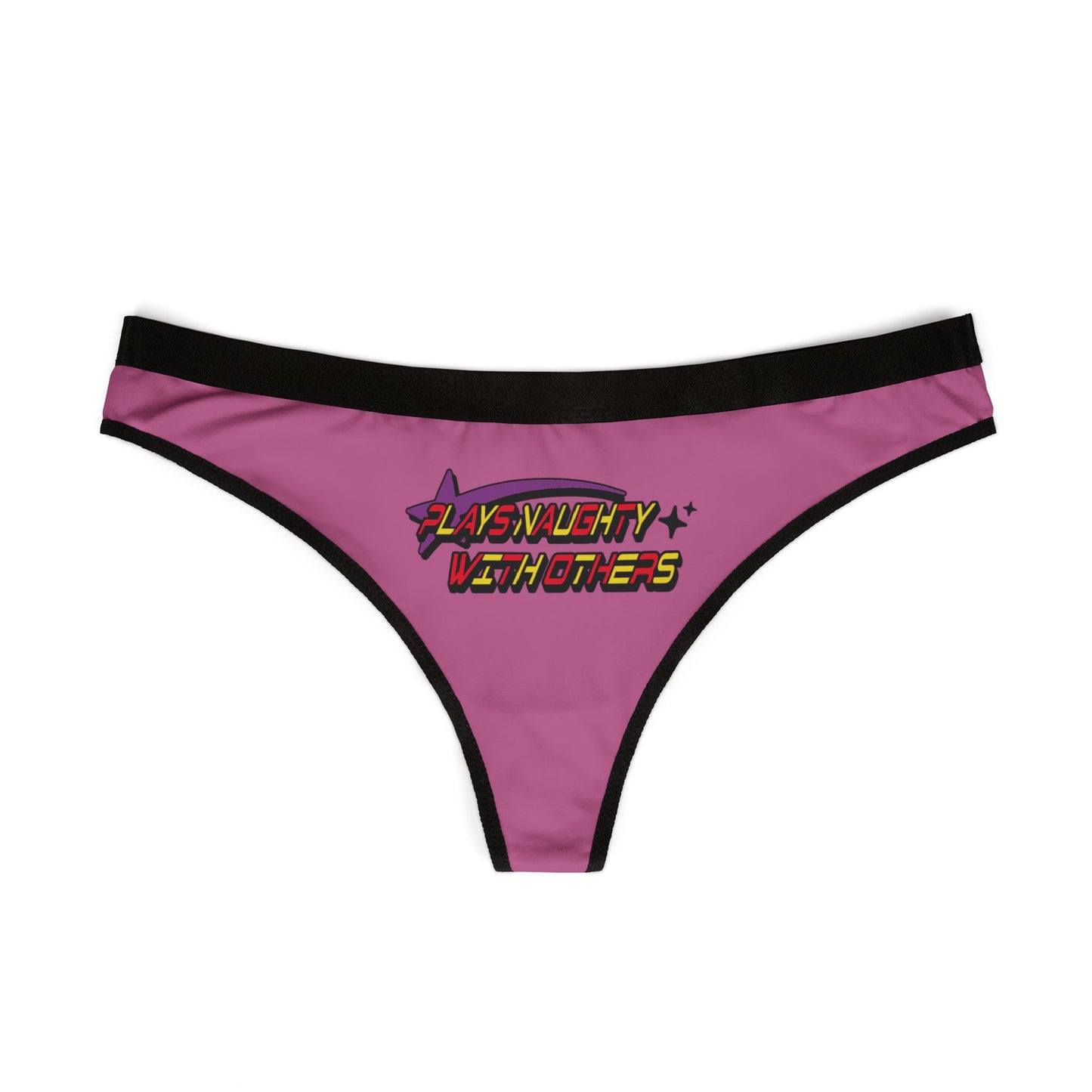 Sexy Womens Thong: Naughty Plays with Others Cheeky Design Underwear Lingerie