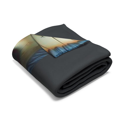 Luxury Decorative and Warm Halloween Spooky Arctic Fleece Blanket, beautifully folded to display its exquisite fabric and design, making it a perfect gift for Halloween enthusiasts.